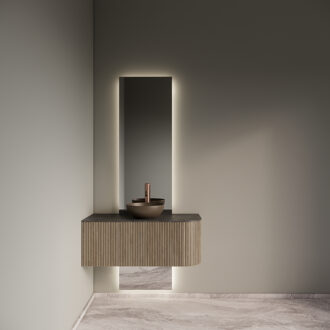 Badkamermeubelset Gliss Design Alluro 100 cm Links Corn Silk Eiken