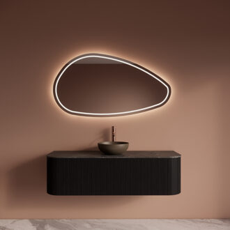 Badkamermeubelset Gliss Design Alluro 140 cm Black Veneer Zwart