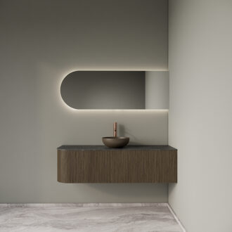 Badkamermeubelset Gliss Design Alluro 140 cm Rechts Ash Grey Grijs