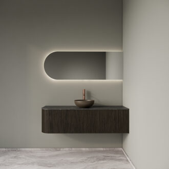 Badkamermeubelset Gliss Design Alluro 140 cm Rechts Charcoal Zwart