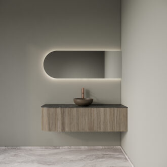 Badkamermeubelset Gliss Design Alluro 140 cm Rechts Corn Silk Eiken