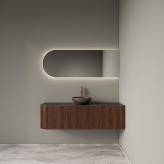 Badkamermeubelset Gliss Design Alluro 140 cm Rechts Walnut Bruin