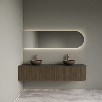 Badkamermeubelset Gliss Design Alluro 180 cm Links Ash Grey Grijs