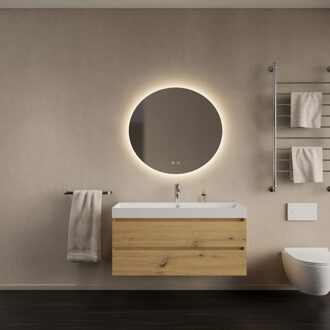 Badkamermeubelset Gliss Design Milan Met Lako Wastafel 100 cm Artisan Oak (Keuze Wastafel) Eiken