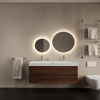 Badkamermeubelset Gliss Design Milan Met Lako Wastafel 120 cm Choco Eiken (Keuze Wastafel)