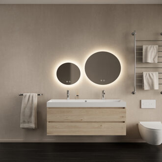 Badkamermeubelset Gliss Design Milan Met Lako Wastafel 120 cm Kastanje (Keuze Wastafel) Eiken