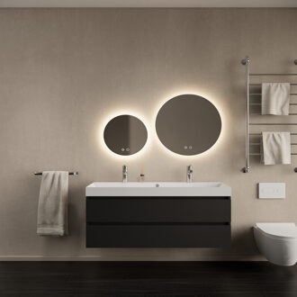Badkamermeubelset Gliss Design Milan Met Lako Wastafel 120 cm Mat Zwart (Keuze Wastafel)