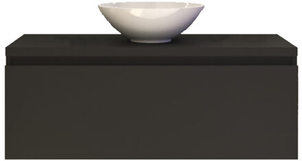 Badkamermeubelset Gliss Eros 120 cm Mat Zwart Met 1 Lade Met Waskom