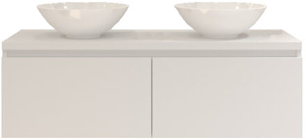 Badkamermeubelset Gliss Eros 140 cm Mat Wit Met Waskom