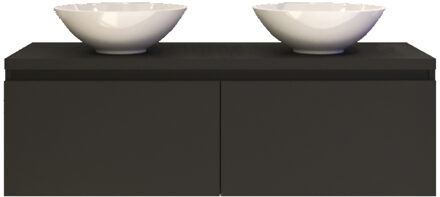 Badkamermeubelset Gliss Eros 140 cm Mat Zwart Met Waskom