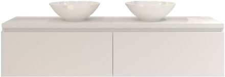 Badkamermeubelset Gliss Eros 160 cm Mat Wit Met Waskom