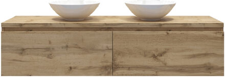 Badkamermeubelset Gliss Eros 160 cm Rustiek Eiken Met Waskom