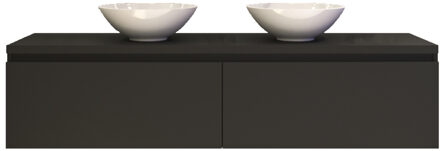 Badkamermeubelset Gliss Eros 180 cm Mat Zwart Met Waskom