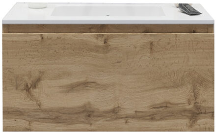 Badkamermeubelset Gliss Eros 70 cm Met Wastafel Rustiek Eiken