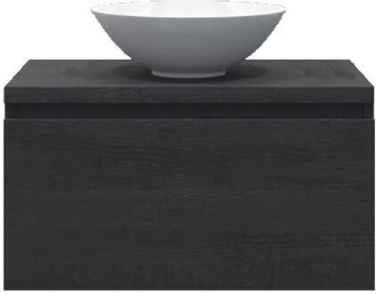 Badkamermeubelset Gliss Eros 70 cm Zwart Eiken Met Waskom