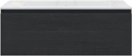 Badkamermeubelset Gliss Eros 90 cm Met Wastafel Zwart Eiken