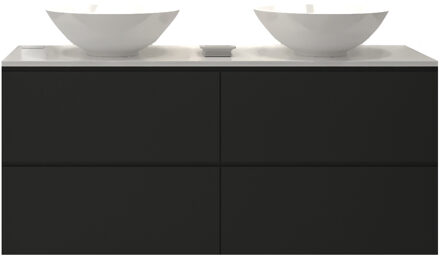 Badkamermeubelset Gliss Hermes 140 cm Mat Zwart Met Waskom
