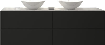 Badkamermeubelset Gliss Hermes 160 cm Mat Zwart Met Waskom