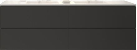 Badkamermeubelset Gliss Hermes 160 cm Mat Zwart