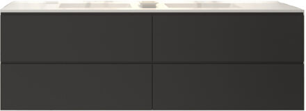 Badkamermeubelset Gliss Hermes 200 cm Mat Zwart