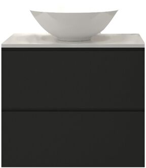 Badkamermeubelset Gliss Hermes 60 cm Mat Zwart Met Waskom
