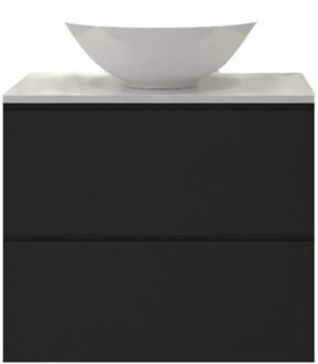 Badkamermeubelset Gliss Hermes 70 cm Mat Zwart Met Waskom