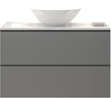 Badkamermeubelset Gliss Hermes 90 cm Beton Grijs Met Waskom Beton-Grijs