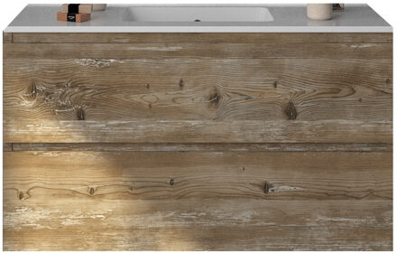 Badkamermeubelset Gliss Zeus 100 cm Donker Grenen