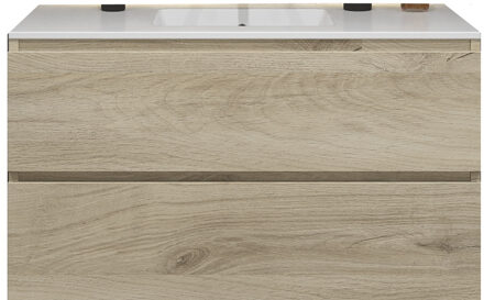 Badkamermeubelset Gliss Zeus 100 cm Licht Grijs Eiken