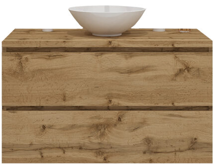 Badkamermeubelset Gliss Zeus 100 cm Natuur Eiken Met Waskom