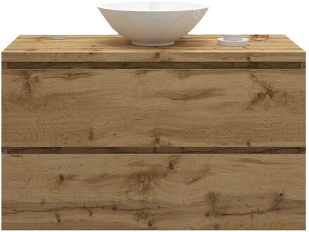 Badkamermeubelset Gliss Zeus 100 cm Rustiek Eiken Met Waskom