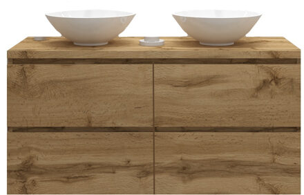 Badkamermeubelset Gliss Zeus 120 cm Rustiek Eiken Met Waskom