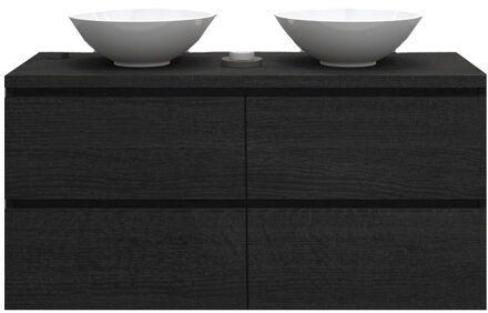 Badkamermeubelset Gliss Zeus 120 cm Zwart Eiken Met Waskom