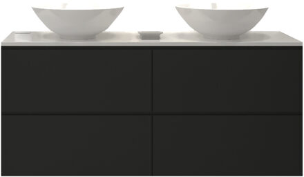 Badkamermeubelset Gliss Zeus 140 cm Mat Zwart Met Waskom