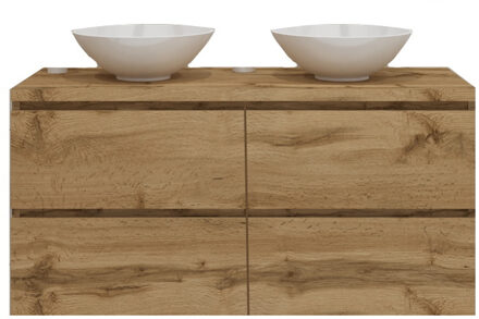 Badkamermeubelset Gliss Zeus 140 cm Natuur Eiken Met Waskom