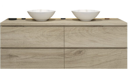 Badkamermeubelset Gliss Zeus 160 cm Licht Grijs Eiken Met Waskom