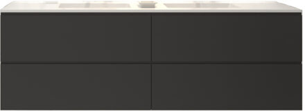 Badkamermeubelset Gliss Zeus 160 cm Mat Zwart