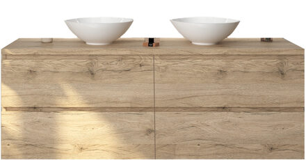 Badkamermeubelset Gliss Zeus 160 cm Moeras Eiken Met Waskom