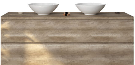 Badkamermeubelset Gliss Zeus 160 cm Oud Grijs Eiken Met Waskom