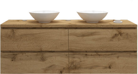Badkamermeubelset Gliss Zeus 160 cm Rustiek Eiken Met Waskom
