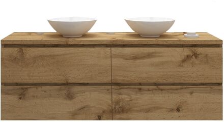 Badkamermeubelset Gliss Zeus 180 cm Rustiek Eiken Met Waskom