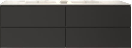 Badkamermeubelset Gliss Zeus 200 cm Mat Zwart