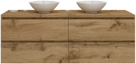 Badkamermeubelset Gliss Zeus 200 cm Natuur Eiken Met Waskom