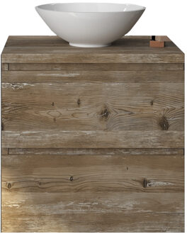 Badkamermeubelset Gliss Zeus 60 cm Donker Grenen Met Waskom