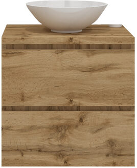 Badkamermeubelset Gliss Zeus 60 cm Natuur Eiken Met Waskom