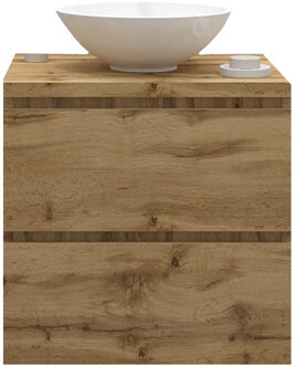 Badkamermeubelset Gliss Zeus 60 cm Rustiek Eiken Met Waskom