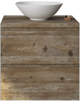 Badkamermeubelset Gliss Zeus 70 cm Donker Grenen Met Waskom