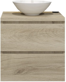 Badkamermeubelset Gliss Zeus 70 cm Licht Grijs Eiken Met Waskom