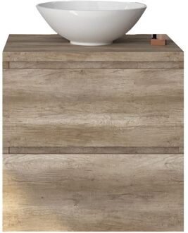 Badkamermeubelset Gliss Zeus 70 cm Oud Grijs Eiken Met Waskom