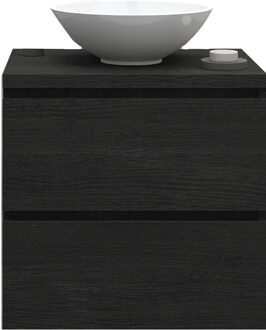 Badkamermeubelset Gliss Zeus 70 cm Zwart Eiken Met Waskom